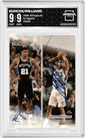 Tim Duncan / Jayson Williams from the 1998-99 Topps Stadium Club set graded by Arena Club and given an overall grade of 9.
