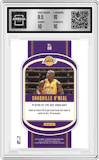 Shaquille O'Neal from the 2021-22 Panini Player of the Day set featuring a Cracked Ice parallel graded by Arena Club and given an overall grade of 10.