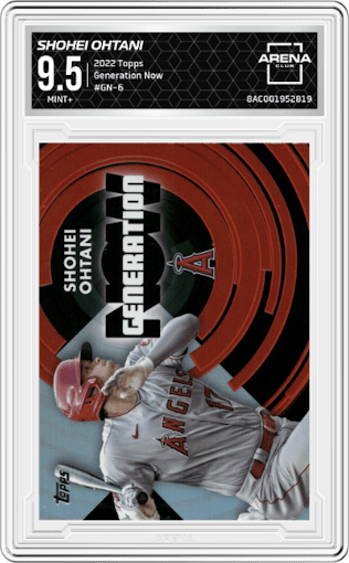 Shohei Ohtani from the 2022 Topps   set graded by Arena Club and given an overall grade of 9.5.