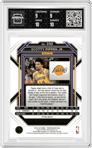 Scotty Pippen Jr. from the 2022-23 Panini Prizm  set featuring a Silver Prizm parallel graded by Arena Club and given an overall grade of 9.5.
