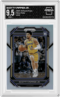 Scotty Pippen Jr. from the 2022-23 Panini Prizm  set featuring a Silver Prizm parallel graded by Arena Club and given an overall grade of 9.5.