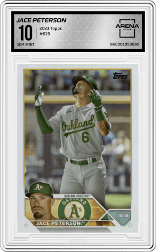Jace Peterson from the 2023 Topps Series 2 set graded by Arena Club and given an overall grade of 10.