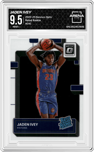Jaden Ivey from the 2022-23 Panini Donruss Optic  set graded by Arena Club and given an overall grade of 9.5.