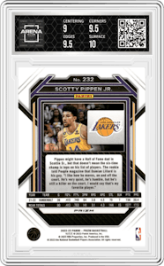 Scotty Pippen Jr. from the 2022-23 Panini Prizm  set featuring a Silver Prizm parallel graded by Arena Club and given an overall grade of 9.5.