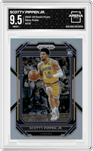 Scotty Pippen Jr. from the 2022-23 Panini Prizm  set featuring a Silver Prizm parallel graded by Arena Club and given an overall grade of 9.5.
