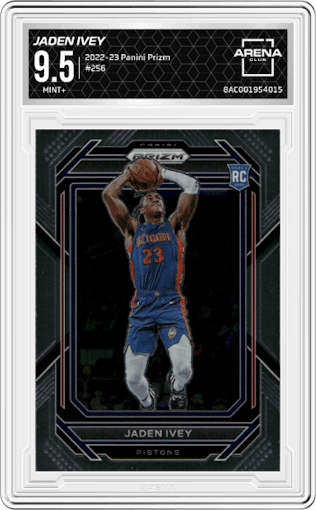 Jaden Ivey from the 2022-23 Panini Prizm  set graded by Arena Club and given an overall grade of 9.5.