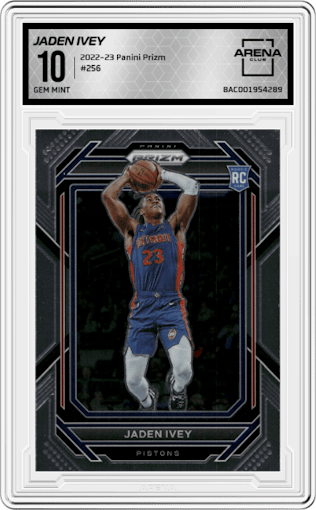 Jaden Ivey from the 2022-23 Panini Prizm  set graded by Arena Club and given an overall grade of 10.