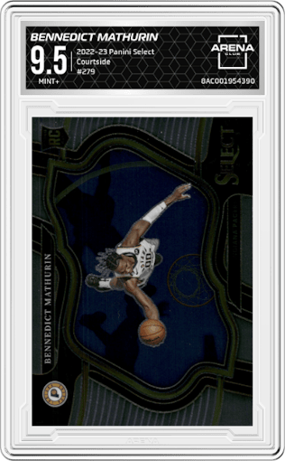 Bennedict Mathurin from the 2022-23 Panini Select set graded by Arena Club and given an overall grade of 9.5.