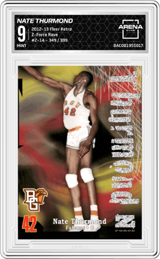 Nate Thurmond from the 2012-13 Fleer Retro set graded by Arena Club and given an overall grade of 9.