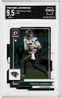 Trevor Lawrence from the 2022 Panini Donruss Optic set graded by Arena Club and given an overall grade of 9.5.