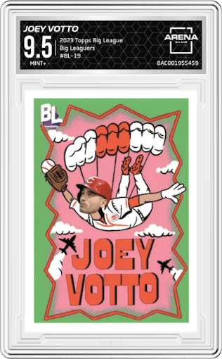 Joey Votto from the 2023 Topps Big League set graded by Arena Club and given an overall grade of 9.5.