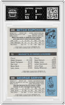 George Gervin/Dan Issel/Mitch Kupchak from the 1980-81 Topps set graded by Arena Club and given an overall grade of 8.5.
