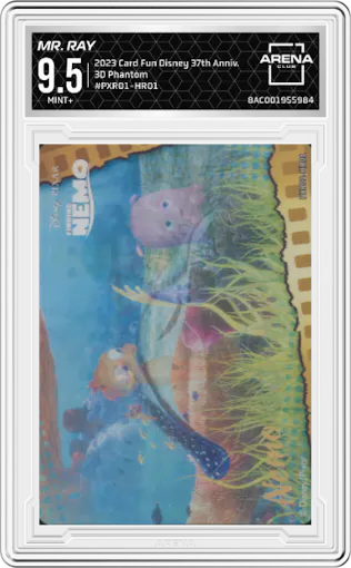Mr. Ray from the 2023 Card Fun Disney Pixar 37th Anniversary Oscar Honors set graded by Arena Club and given an overall grade of 9.5.