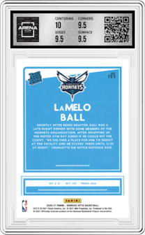 LaMelo Ball from the 2020-21 Panini Donruss Optic set graded by Arena Club and given an overall grade of 10.