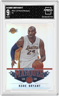 Kobe Bryant from the 2012-13 Panini Marquee  set graded by Arena Club and given an overall grade of 9.