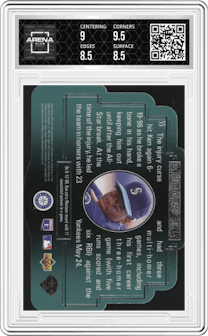 Ken Griffey Jr. from the 1996 Upper Deck SPx set graded by Arena Club and given an overall grade of 9.
