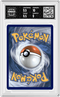 Glaceon VMAX from the 2021 Pokemon SWSH set graded by Arena Club and given an overall grade of 9.5.