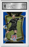 Tim Howard from the 2015-16 Panini Select set featuring a Blue parallel graded by Arena Club and given an overall grade of 10.