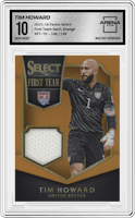 Tim Howard from the 2015-16 Panini Select set featuring a Orange parallel graded by Arena Club and given an overall grade of 10.