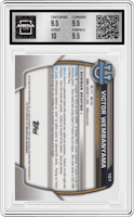 Victor Wembanyama from the 2022-23 Bowman University Chrome set graded by Arena Club and given an overall grade of 10.