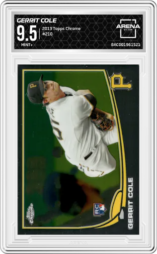 Gerrit Cole from the 2013 Topps Chrome set graded by Arena Club and given an overall grade of 9.5.