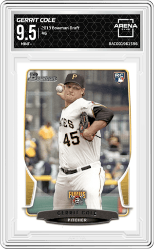 Gerrit Cole from the 2013 Bowman Drafts Picks & Prospects set graded by Arena Club and given an overall grade of 9.5.
