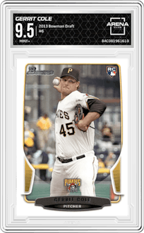 Gerrit Cole from the 2013 Bowman Drafts Picks & Prospects set graded by Arena Club and given an overall grade of 9.5.