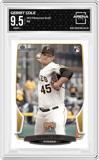 Gerrit Cole from the 2013 Bowman Drafts Picks & Prospects set graded by Arena Club and given an overall grade of 9.5.