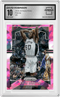 David Robinson from the 2019-20 Panini Prizm set featuring a Pink Ice parallel graded by Arena Club and given an overall grade of 10.