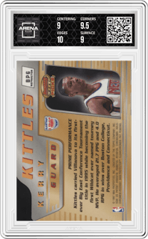 Kerry Kittles from the 1996-97 Bowman’s Best  set featuring a Refractor parallel graded by Arena Club and given an overall grade of 9.5.