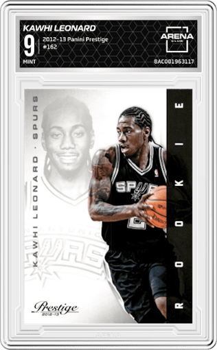 Kawhi Leonard from the 2012-13 Panini Prestige  set graded by Arena Club and given an overall grade of 9.