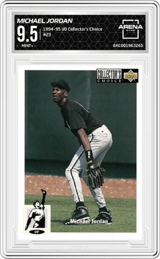  Michael Jordan from the 1994-95 Upper Deck Collector's Choice set graded by Arena Club and given an overall grade of 9.5.