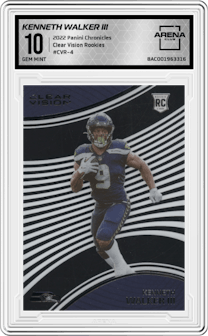 Kenneth Walker III from the 2022 Panini Chronicles set graded by Arena Club and given an overall grade of 10.