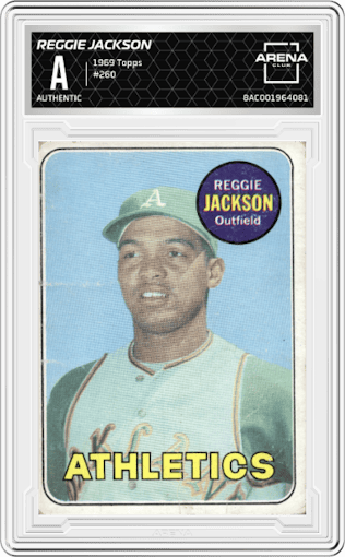 Reggie Jackson from the 1969 Topps set graded by Arena Club.