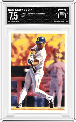 Ken Griffey Jr. from the 1989 Score ScoreMasters set graded by Arena Club and given an overall grade of 7.5.