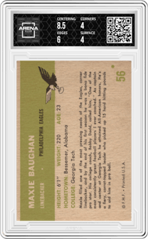  Maxie Baughan from the 1961 Fleer set graded by Arena Club and given an overall grade of 4.5.
