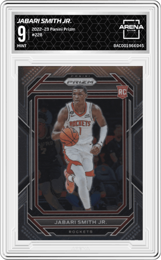 Jabari Smith Jr. from the 2022-23 Panini Prizm  set graded by Arena Club and given an overall grade of 9.