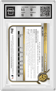Jakob Marsee from the 2022 Bowman Draft set graded by Arena Club and given an overall grade of 10.