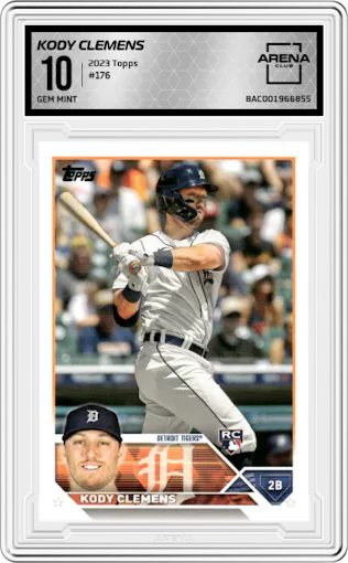 Kody Clemens from the 2023 Topps Series 1 set graded by Arena Club and given an overall grade of 10.