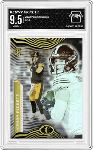 Kenny Pickett from the 2022 Panini Illusions set graded by Arena Club and given an overall grade of 9.5.