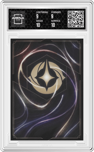 Mickey Mouse Steamboat Pilot from the 2023 Disney Lorcana set featuring a Foil parallel graded by Arena Club and given an overall grade of 9.5.