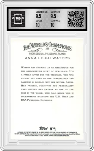 Anna Leigh Waters from the 2023 Topps Allen & Ginter set graded by Arena Club and given an overall grade of 10.
