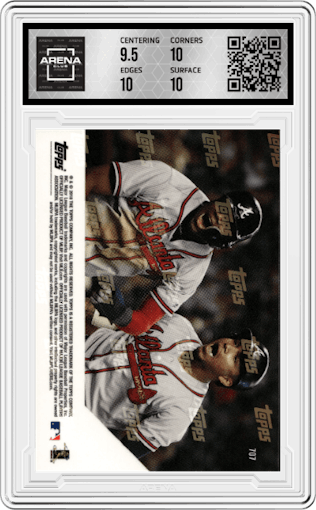 Ronald Acuna Jr. from the 2018 Topps Now set graded by Arena Club and given an overall grade of 10.