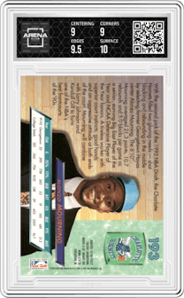 Alonzo Mourning  from the 1992-93 Fleer Ultra set graded by Arena Club and given an overall grade of 9.5.