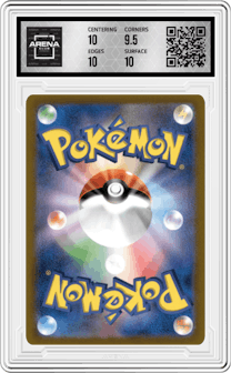 Pikachu V from the 2021 Pokemon SWSH JPN set graded by Arena Club and given an overall grade of 10.
