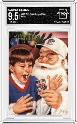 Santa Claus from the 1995 NFL Properties Santa Claus set graded by Arena Club and given an overall grade of 9.5.