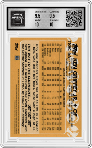 Ken Griffey Jr. from the 2023 Topps Silver Pack set graded by Arena Club and given an overall grade of 10.