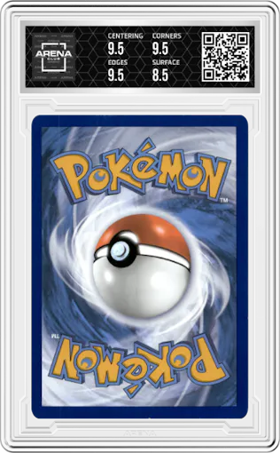 Mewtwo V from the 2022 Pokemon SWSH set featuring a Pokemon Go Elite Trainer Box parallel graded by Arena Club and given an overall grade of 9.