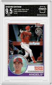 Shohei Ohtani from the 2018 Topps Silver Pack  set graded by Arena Club and given an overall grade of 9.5.