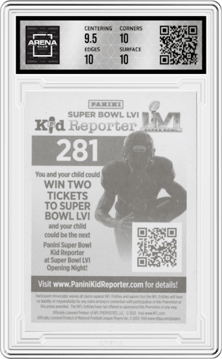 Justin Herbert from the 2021 Panini set graded by Arena Club and given an overall grade of 10.